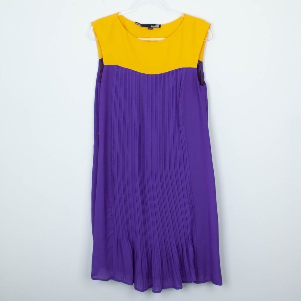 Love‎ Moschino Color Block Pleated Dress Women's Size US 10